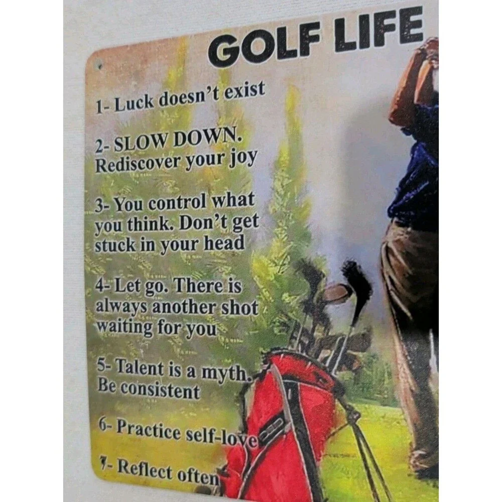 Golf Life Lessons Tin Metal Sign 8